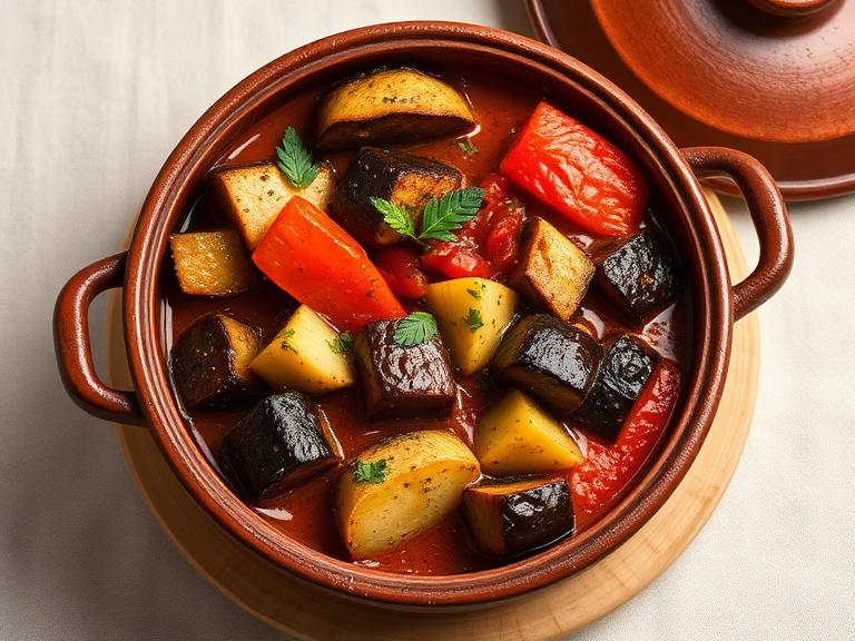 Sebzeli Güveç (Vejetaryen) – Gemüsetopf (vegetarisch)